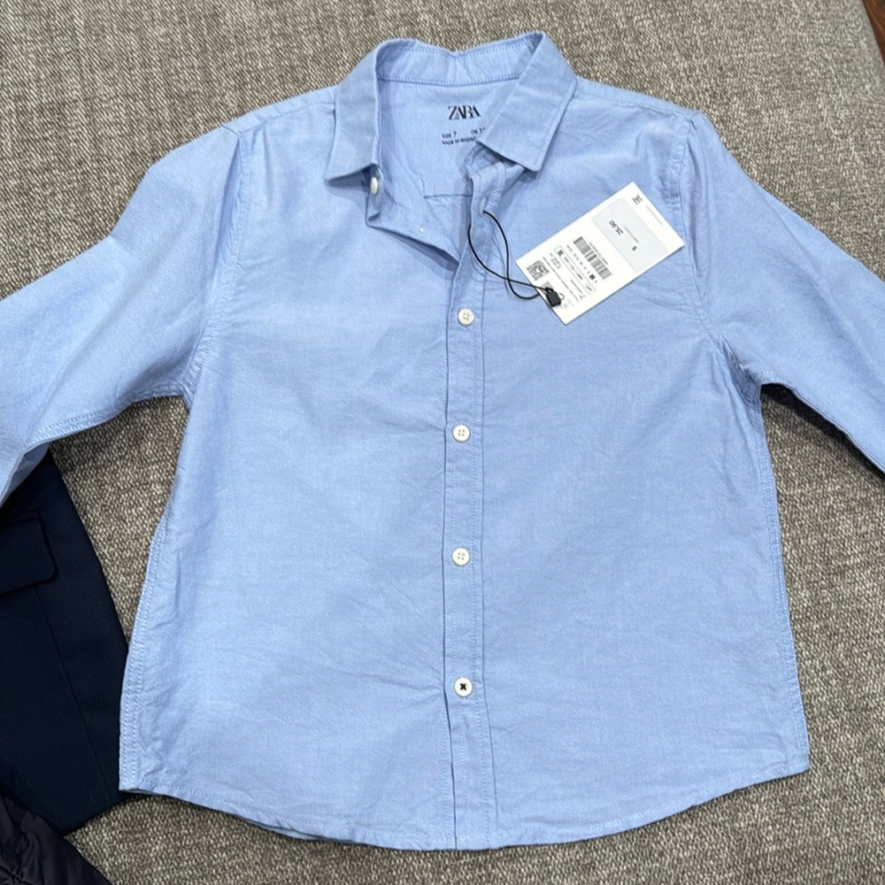 Kids blue button up